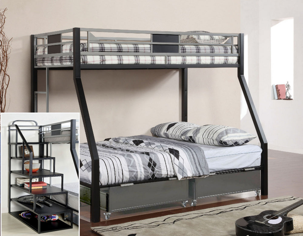 Clifton Twin/Full Bunk Bed with Storage Ladder