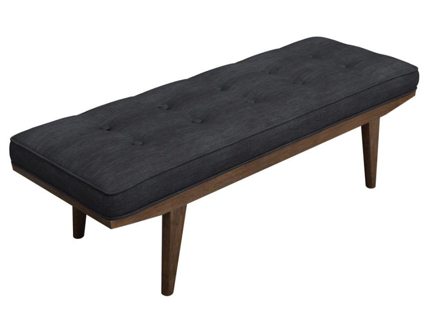 Garnette Taupe Fabric/Natural Wood Bench