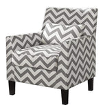 Cassidy White & Grey Fabric Accent Chair