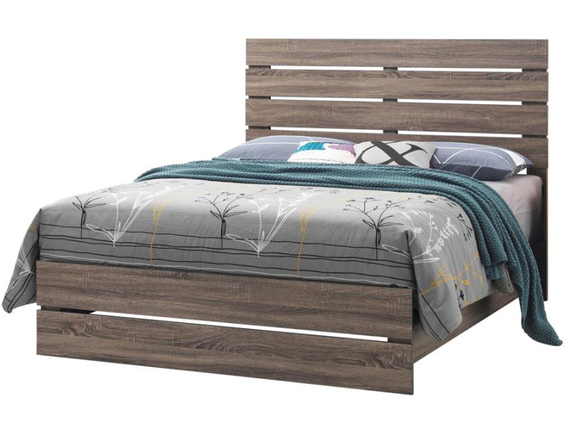 Brantford Barrel Oak Wood Queen Panel Bed