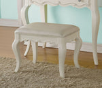 Edalene Pearl White PU Leather Vanity Stool