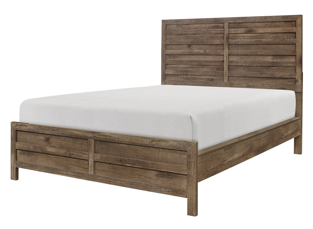 Mandan Weathered Pine Wood King Bed