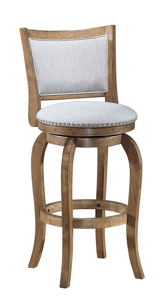 Kyra Light Oak Wood/Fabric 29" Counter Height Chair