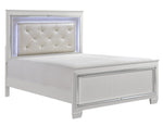 Allura White Wood Cal King Bed with LED Lighting