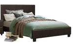 Lorenzi Dark Brown Upholstered Vinyl Queen Bed