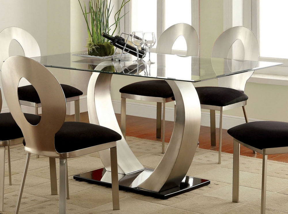 Nova Contemporary Silver & Black Dining Table