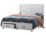 Marion Coastal White Wood Queen Storage Bed