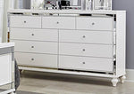 Alonza Brilliant White Wood Dresser with 9 Drawers