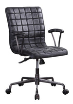 Barack Vintage Black Top Grain Leather Swivel Office Chair