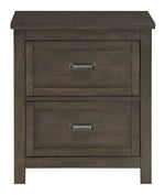 Hebron Dark Cherry Wood 2-Drawer Nightstand