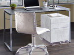 Jurgen Faux Concrete Finish/Silver Metal Computer Desk