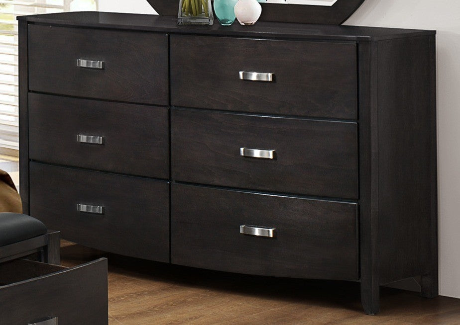 Lyric Brownish Gray Wood Dresser with 6 Drawers