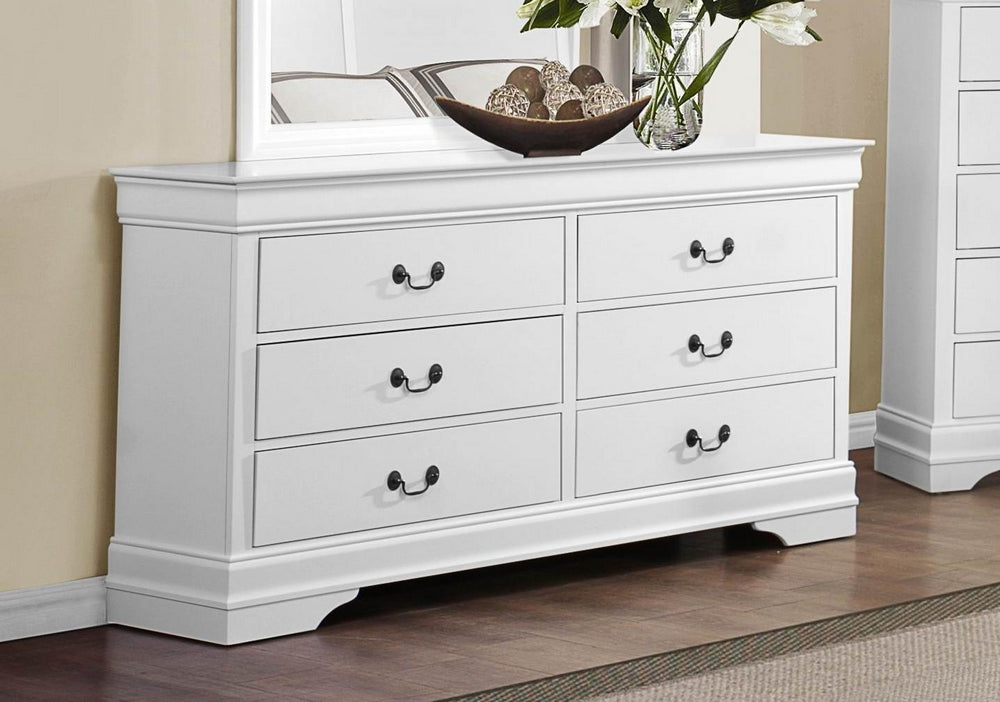 Mayville 6-Drawer White Wood Dresser