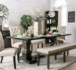 Nerissa Antique Black Solid Wood Dining Table