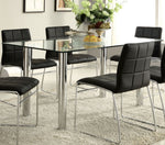 Oahu Clear Glass/Chrome Metal Dining Table