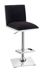 Orjan Black Velvet-Like Fabric/Metal Bar Stool