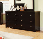 Pebble Espresso Wood 6-Drawer Dresser