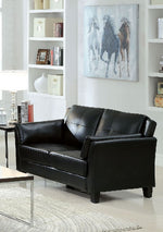 Pierre Black Leatherette Loveseat