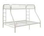 Tritan White Metal Tube Twin XL/Queen Bunk Bed (Oversized)