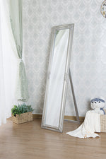 Alexandria Silver Wood Floor Mirror