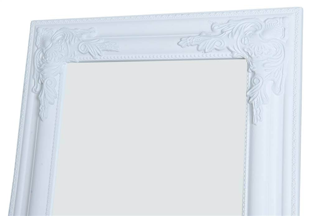 Alexandria White Wood Floor Mirror