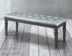 Allura Gray Bi-Cast Vinyl/Wood Dining Bench