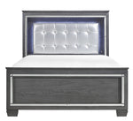 Allura Gray Wood Cal King Bed with LED Lighting