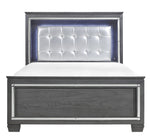 Allura Gray Wood King Bed with LED Lighting