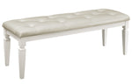 Allura White Bi-Cast Vinyl/Wood Dining Bench