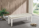 Allura White Bi-Cast Vinyl/Wood Dining Bench