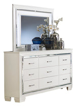 Allura White Wood Dresser with Alligator Embossing