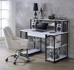 Amiel White Wood/Black Metal Writing Desk