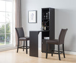 Andrea Red Cocoa Wood Bar Table with Wine Rack