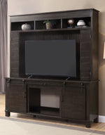 Apison 3-Pc Espresso Wood Entertainment Center with Fireplace