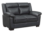 Arabella Contemporary 2-Pc Grey Leatherette Sofa Set