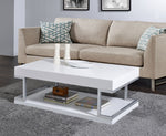 Aspers White High Gloss Wood/Chrome Metal Coffee Table