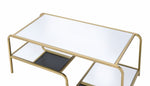 Astrid Gold Finish Metal/Mirror 2-Tier Coffee Table