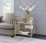 Astrid Gold Finish Metal/Mirror 3-Tier End Table