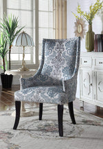 Audrey 2 Teal Grey Fabric Side Chairs