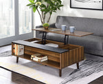 Avala Walnut/Black Wood Coffee Table with Lift Top