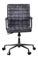 Barack Vintage Black Top Grain Leather Swivel Office Chair