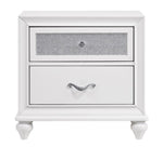 Barzini White Wood 2-Drawer Nightstand