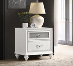 Barzini White Wood 2-Drawer Nightstand