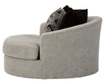 Megginson Storm Fabric Oversized Swivel Chair