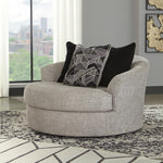 Megginson Storm Fabric Oversized Swivel Chair