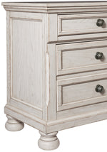 Bethel Antique White Wood 3-Drawer Nightstand