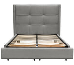 Beverly Light Grey Faux Linen King Bed (Oversized)