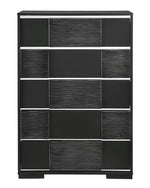 Blacktoft Contemporary Black Wood 5-Drawer Chest