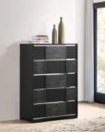 Blacktoft Contemporary Black Wood 5-Drawer Chest