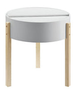 Bodfish White/Natural Wood End Table with Hidden Storage